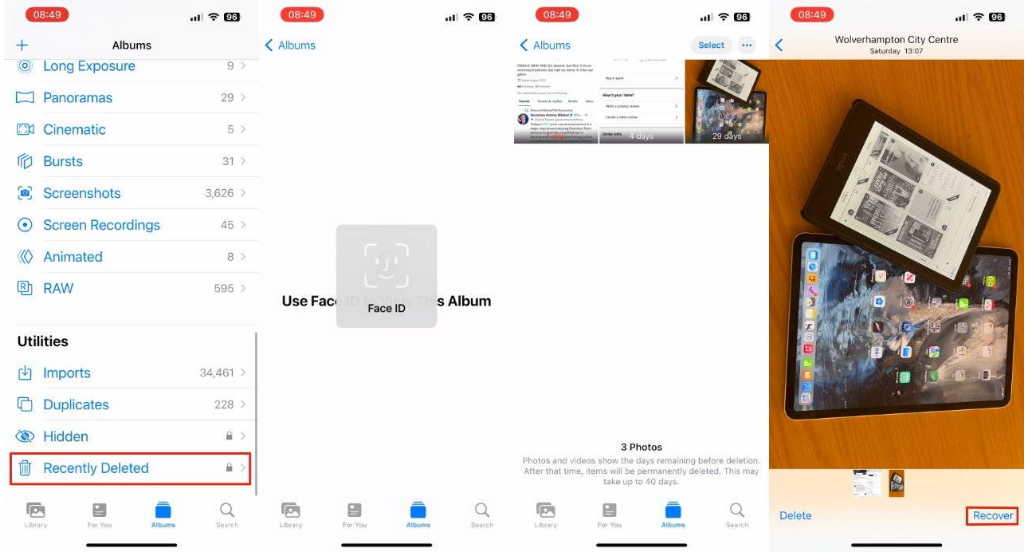 阿城苹果14维修分享 iPhone14 上恢复已删除的照片 